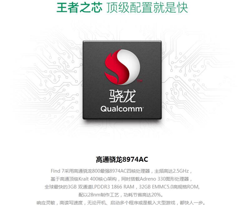 OPPO欧珀 X9077 Find 7 4G手机(TD-LTE/TD-SCDMA/GSM)(白色)