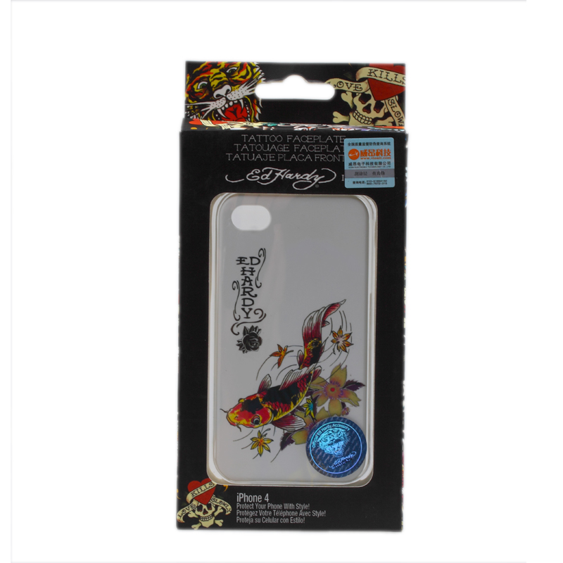 Ed Hardy Icing IPHONE4 ，鲤魚白底彩绘背壳EH-1008