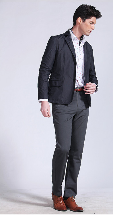 Lesmart 莱斯玛特 新款男士休闲西服 时尚条纹 单排两粒扣男士西服 FX13018