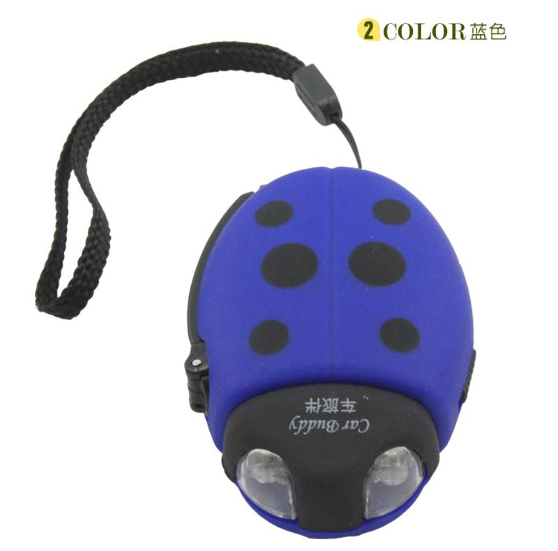 车旅伴 HQ-1046 手摇发电甲壳虫LED手电筒 蓝色