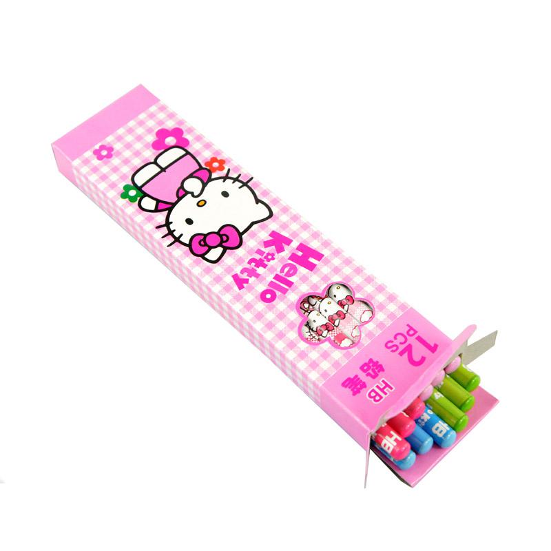 Hello Kitty HB圆杆塗頭鉛筆-12入彩盒PC-HK0004