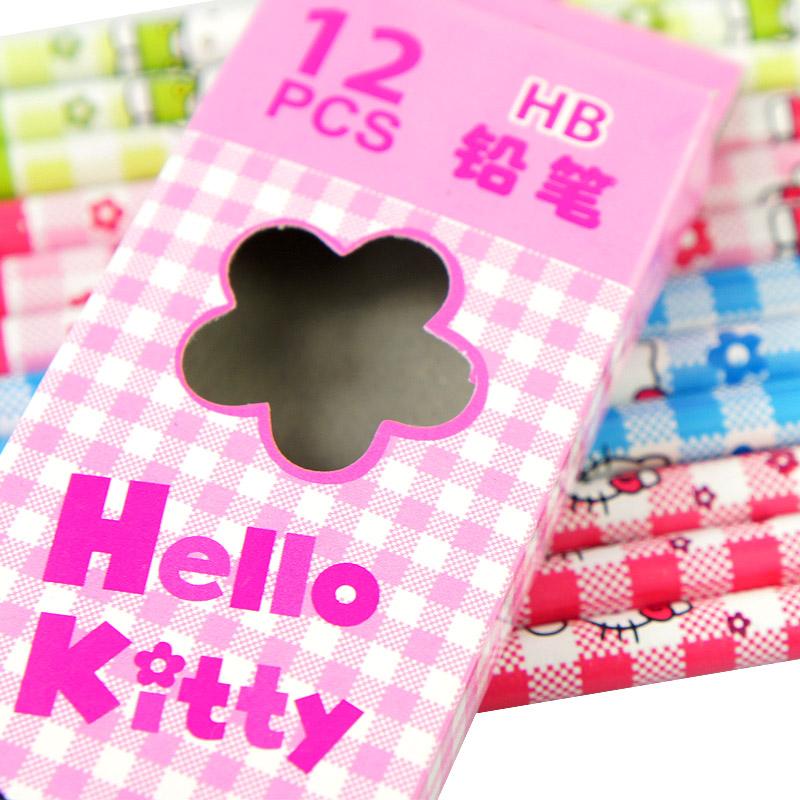 Hello Kitty HB圆杆塗頭鉛筆-12入彩盒PC-HK0004