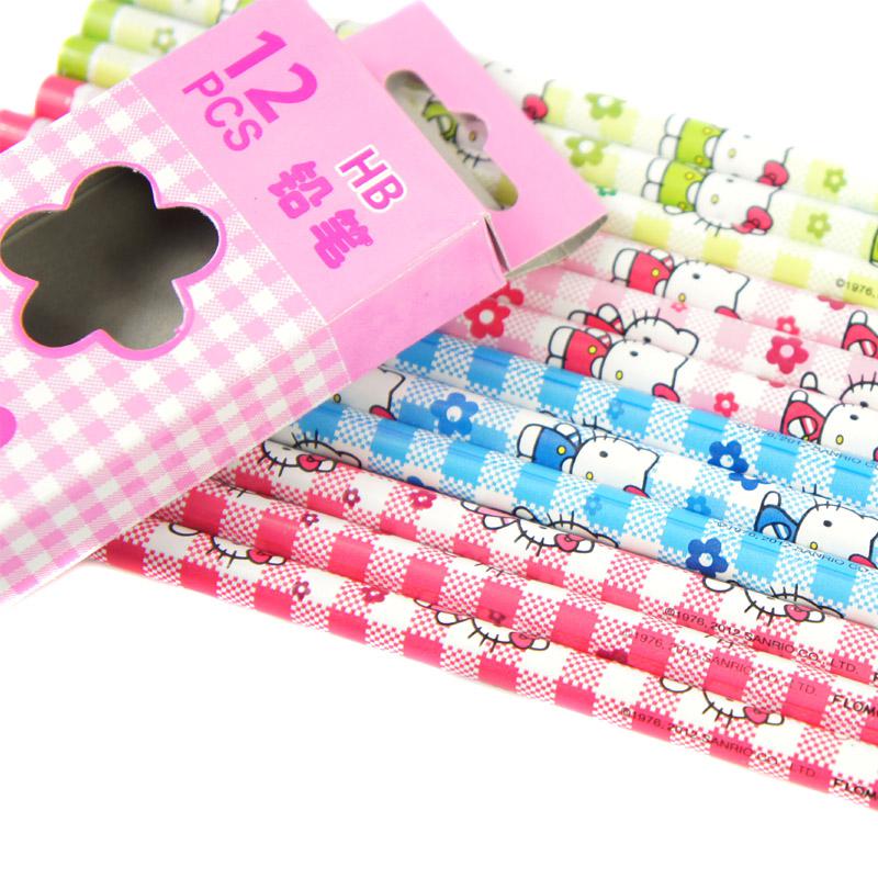 Hello Kitty HB圆杆塗頭鉛筆-12入彩盒PC-HK0004