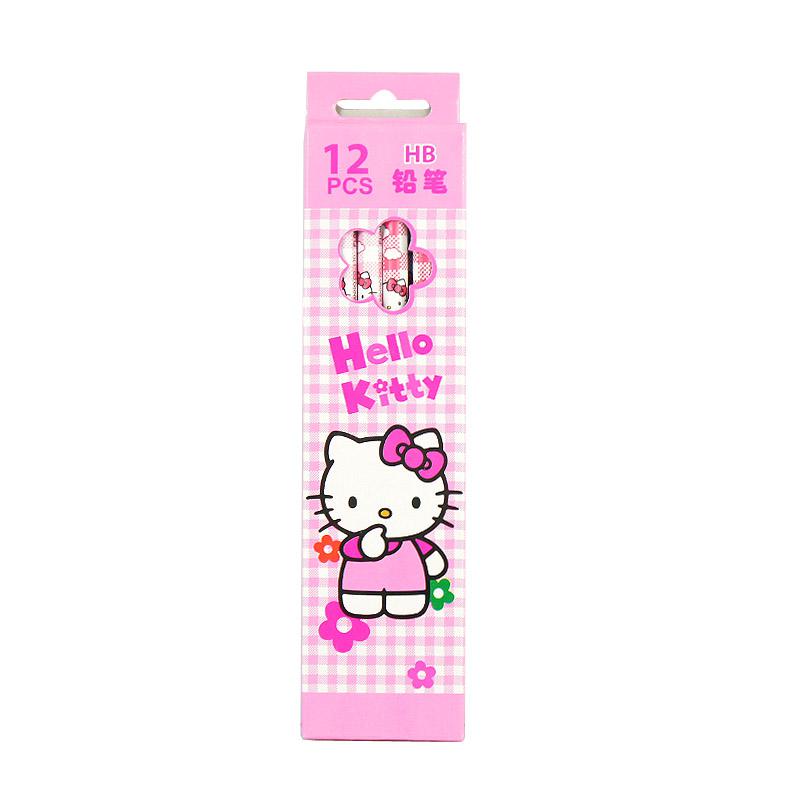 Hello Kitty HB圆杆塗頭鉛筆-12入彩盒PC-HK0004