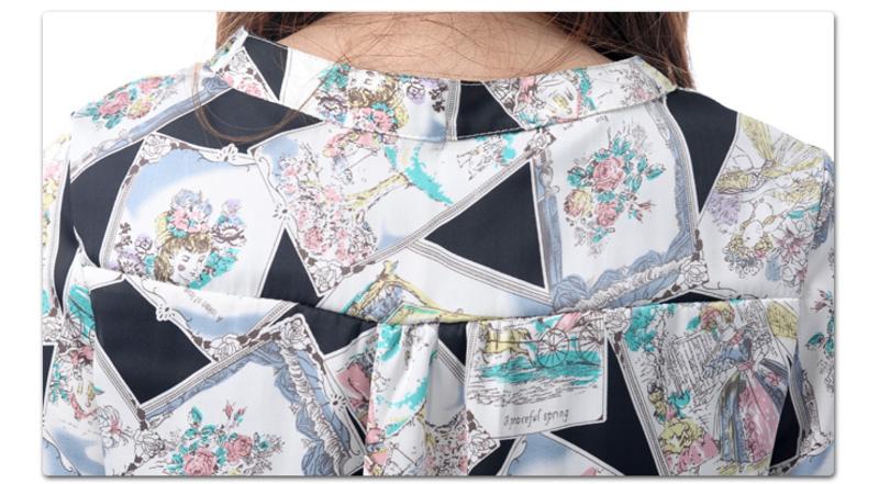 罗卡斯 2014春夏 款韩版女士几何印花衬衫领短款连衣裙 N12-003