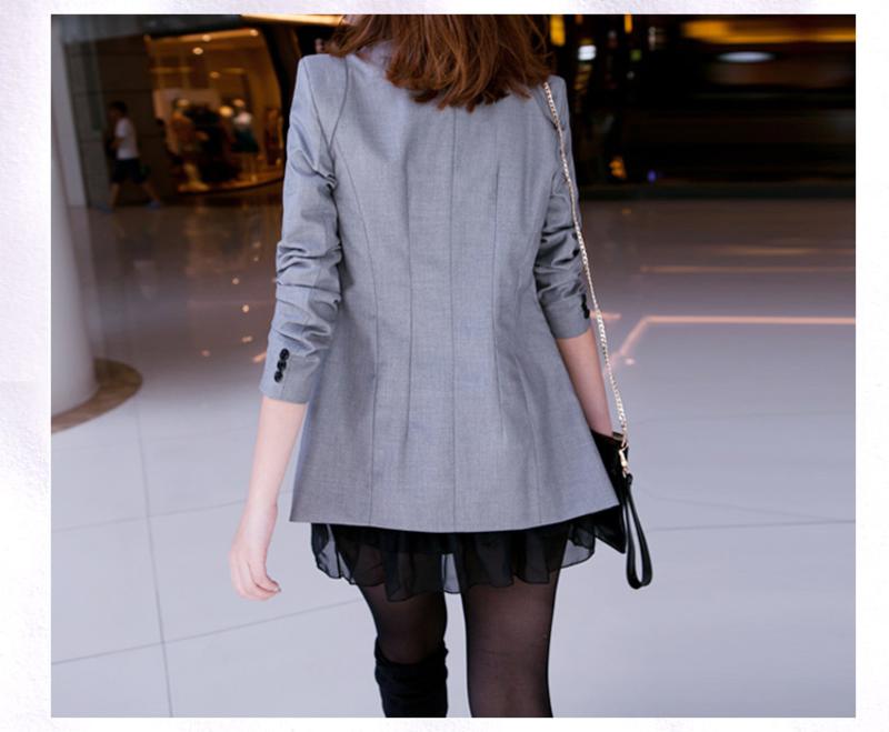 罗卡斯 2014秋装新款韩版修身气质拼接耸肩外套女小西装W-005