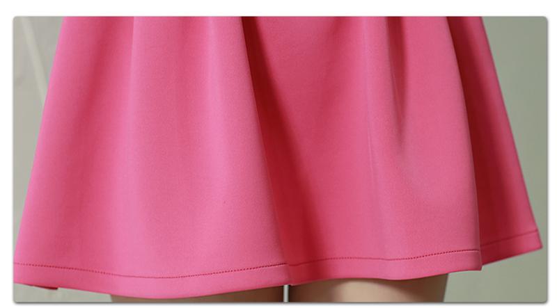 罗卡斯  2014春装时尚新款泡泡袖中袖连衣裙韩版8119