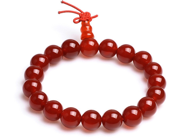 PIN·S/品尚 玛瑙情侣手链/手镯晶石手串珠串-中国红（女款）