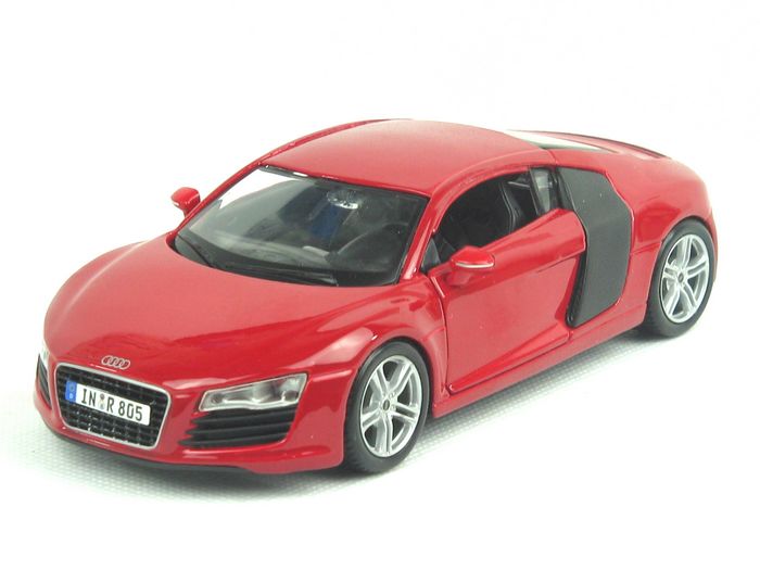 美驰图1:24 奥迪 Audi R8 31281 金属仿真汽车模型 红色