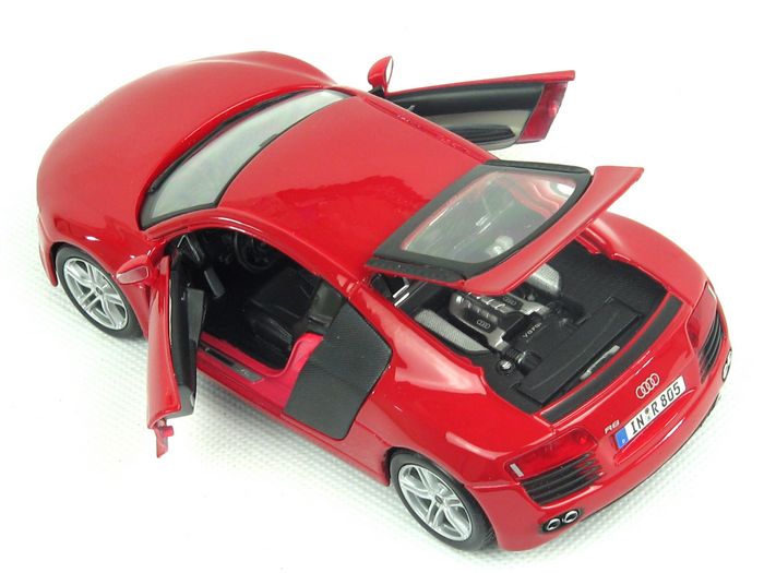 美驰图1:24 奥迪 Audi R8 31281 金属仿真汽车模型 红色