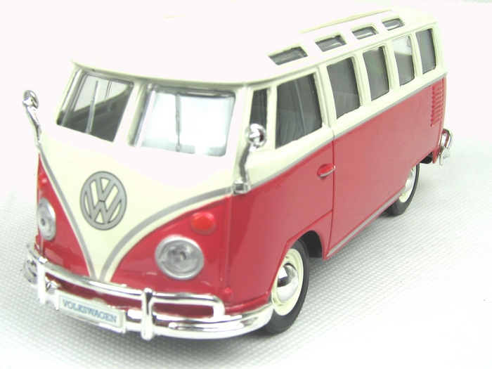 美驰图1:25 大众 面包车 volkswagen van samba 31956 金属仿真模型  红色