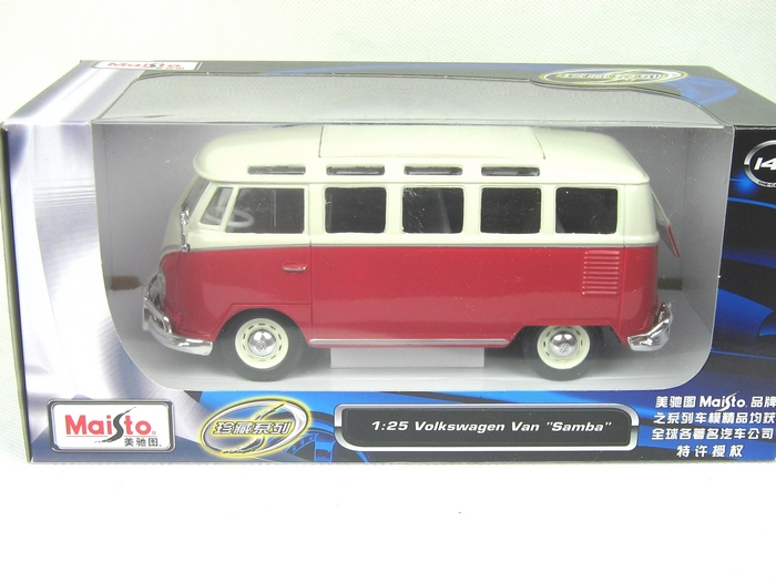 美驰图1:25 大众 面包车 volkswagen van samba 31956 金属仿真模型  红色