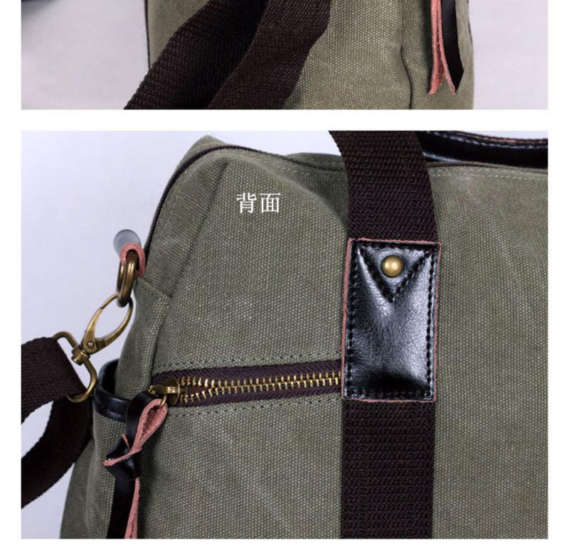 积卡逊-GC-138韩版加厚帆布头层配皮手提斜挎旅行包
