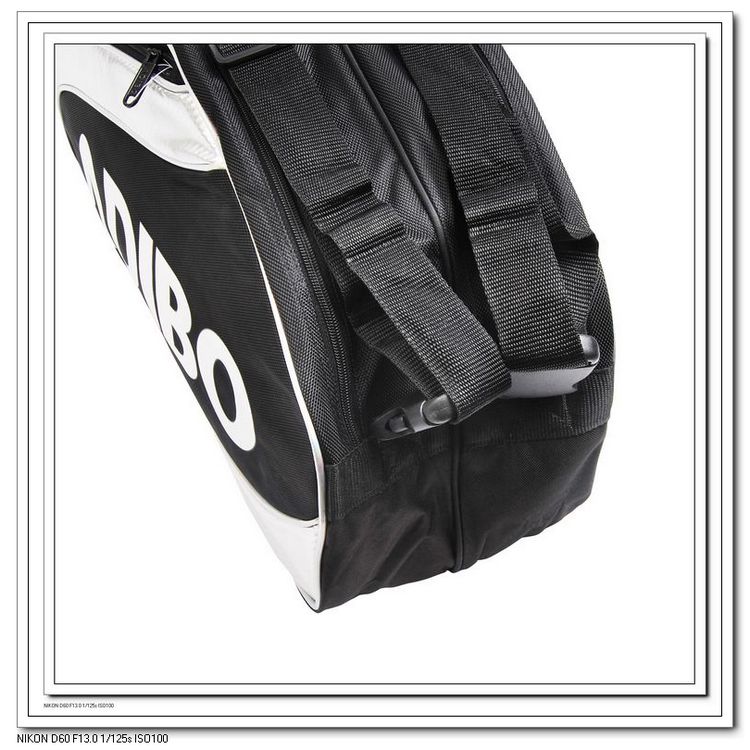 艾迪宝 ADIBO  拍包 正品 B 820-01 黑 6支装 独立鞋袋 双肩背包 羽毛球包 AEA-1001A820-01