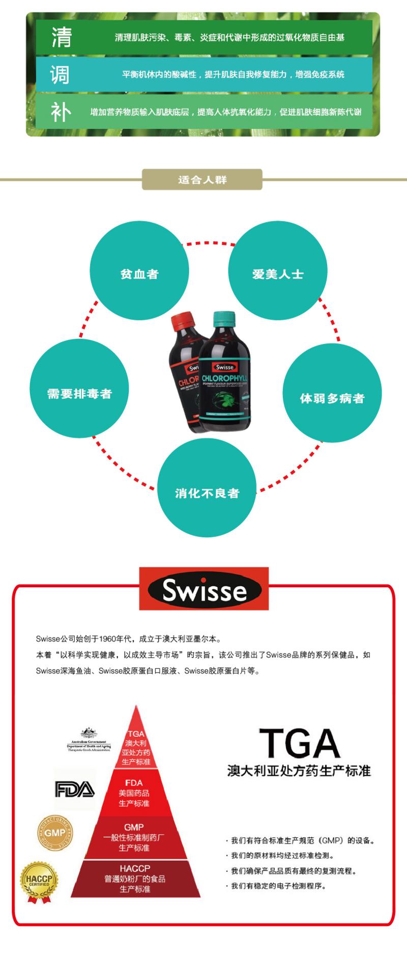 Swisse Chlorophyll Liqiud 叶绿素梅子味 500ml X 2