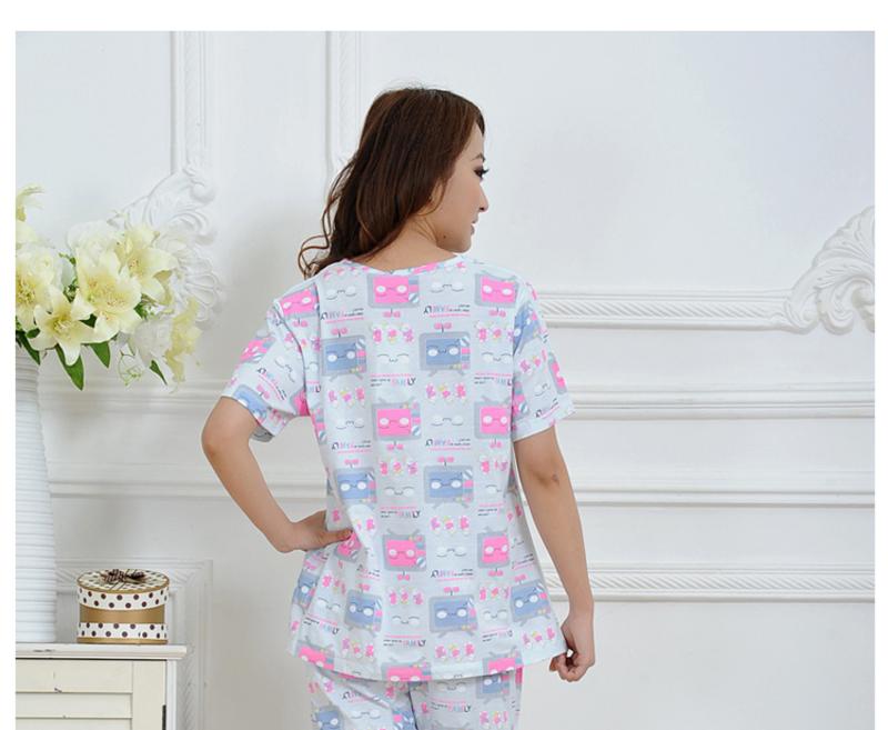 金丰田夏季新品女士短袖可爱卡通睡衣套装1734