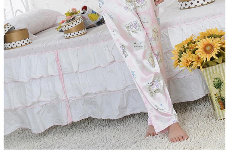 金丰田睡衣女士夏季短袖仿真丝性感可爱睡衣套装 1374