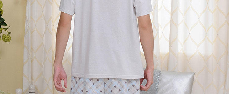 金丰田夏季男士短袖睡衣 针织夏天男款休闲家居服套装 1569