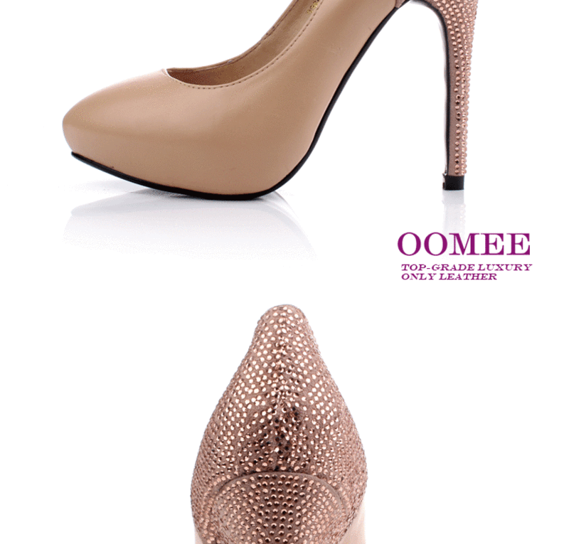 OOMEE/欧美意 2012新款欧美色皮女鞋 时尚高跟女单鞋 J12-3365-f62
