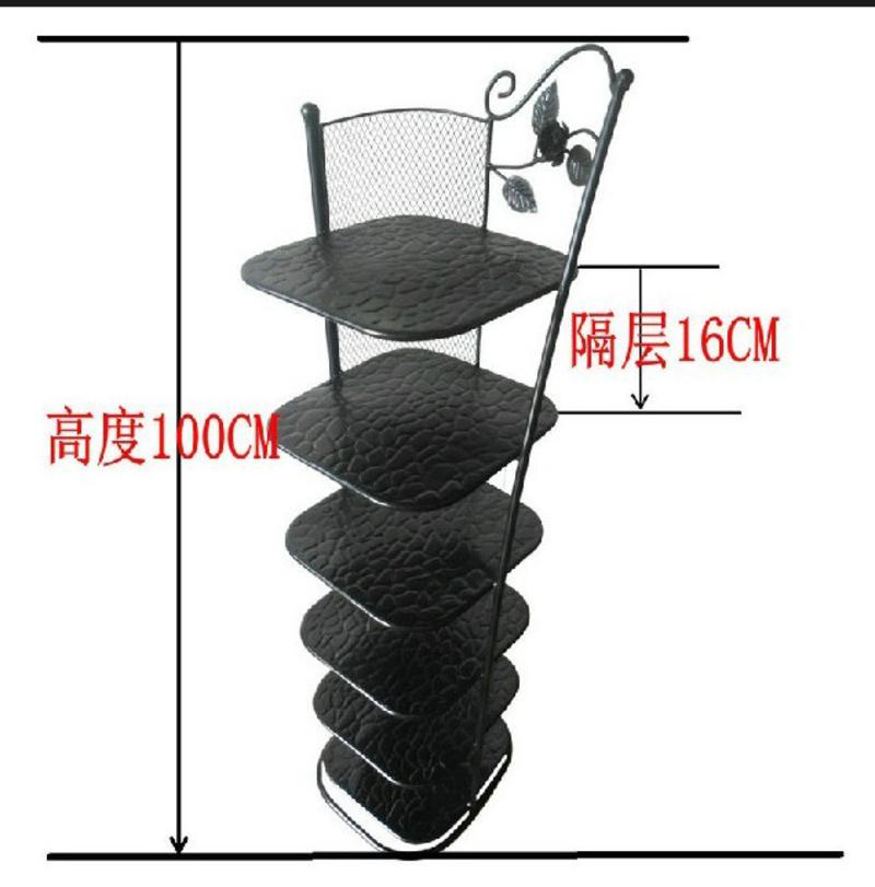 滢发铁艺鞋架多层拖鞋架 六层落地门边鞋柜 置物架 陈列架 简易折叠门厅鞋柜 古红铜色