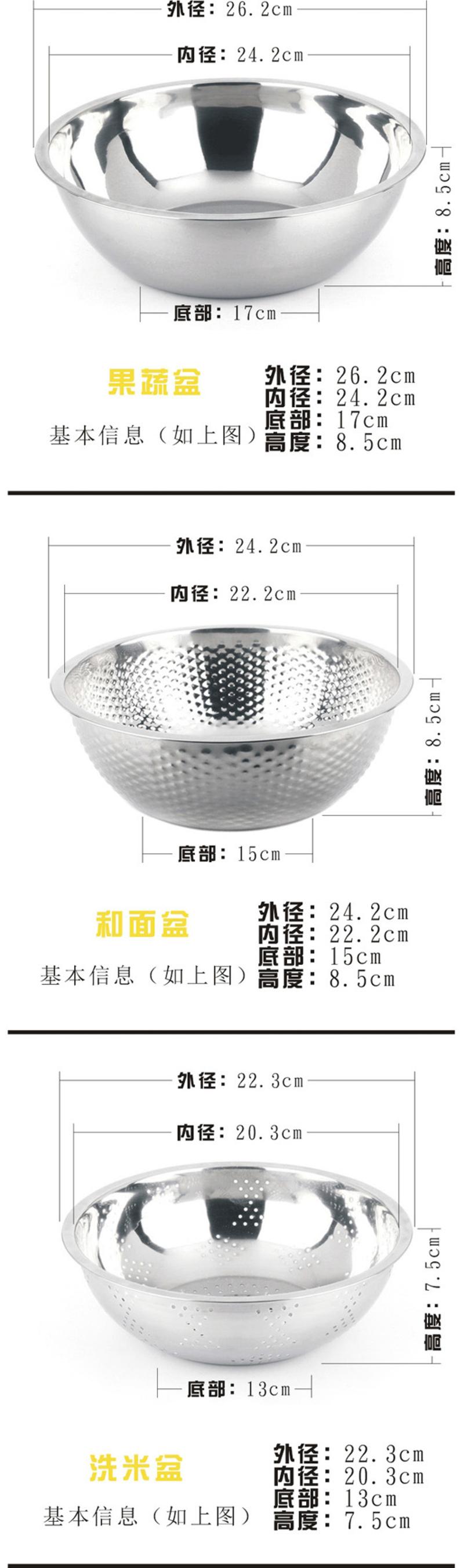 中国邮政定制LOGO 不锈钢盆和面盆洗米盆 米筛三件套