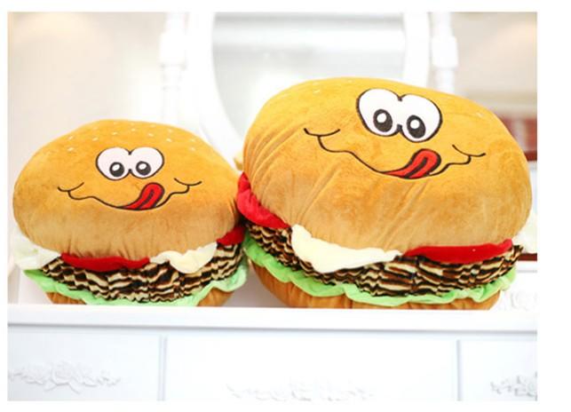 ILOOP毛绒玩具汉堡包抱枕靠垫靠枕大号可爱车用 情人节礼物 50cm