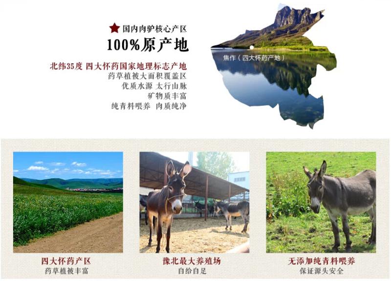 【河南特产】老师傅怀府闹汤驴肉舌尖新鲜闹汤驴肉250gx4礼盒全国包邮 真空驴肉火烧