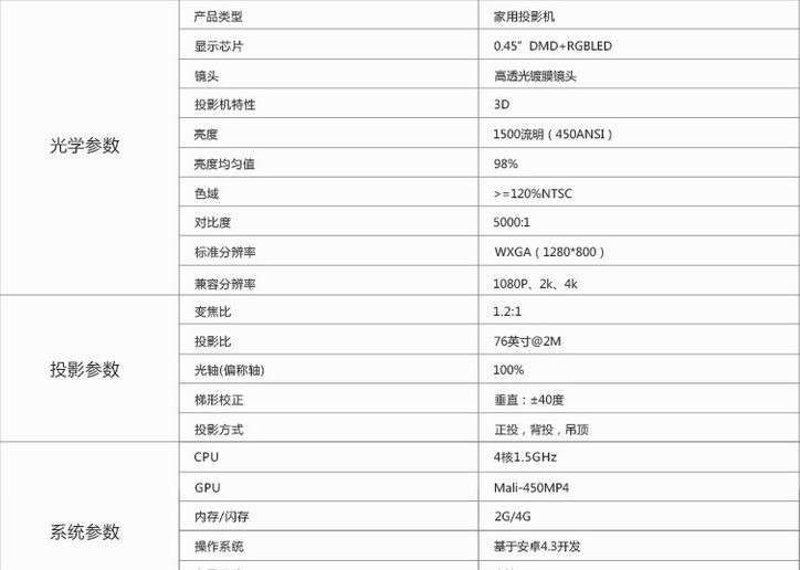 【泉州地方生活馆】极米G3  4K超高清家用投影仪