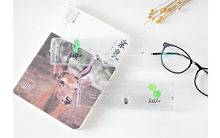 17AF便携近视眼镜塑料收纳盒批发A709创意可爱卡通动物透明眼镜盒