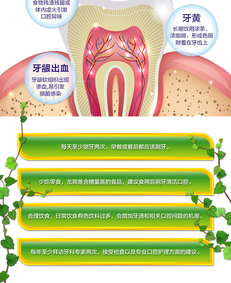 云南百草205g美白牙膏薄荷去渍亮白【2支装】