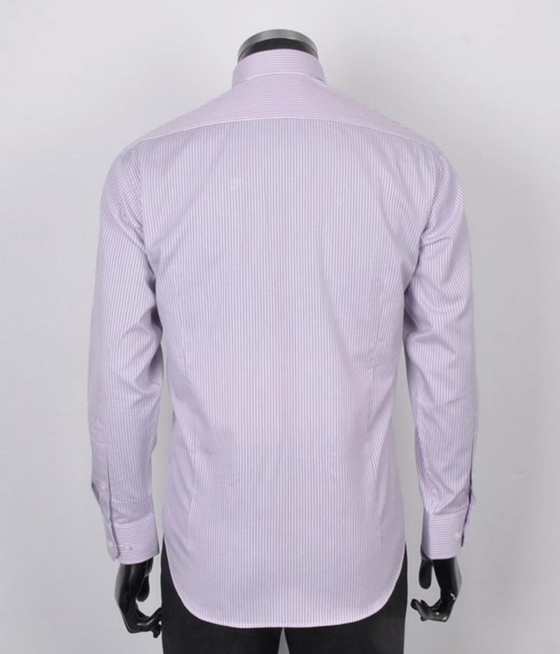 萨托尼正品 时尚商务男装长袖衬衫 紫色衬衣10237079