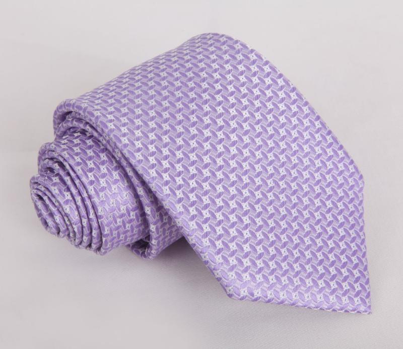 萨托尼专柜正品男士商务休闲 蚕丝领带 紫色几何 14115079