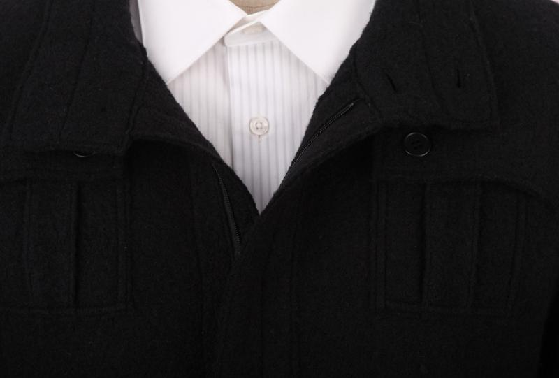 萨托尼专柜正品  商务休闲 单排扣开衫羊毛衫黑色 07093013