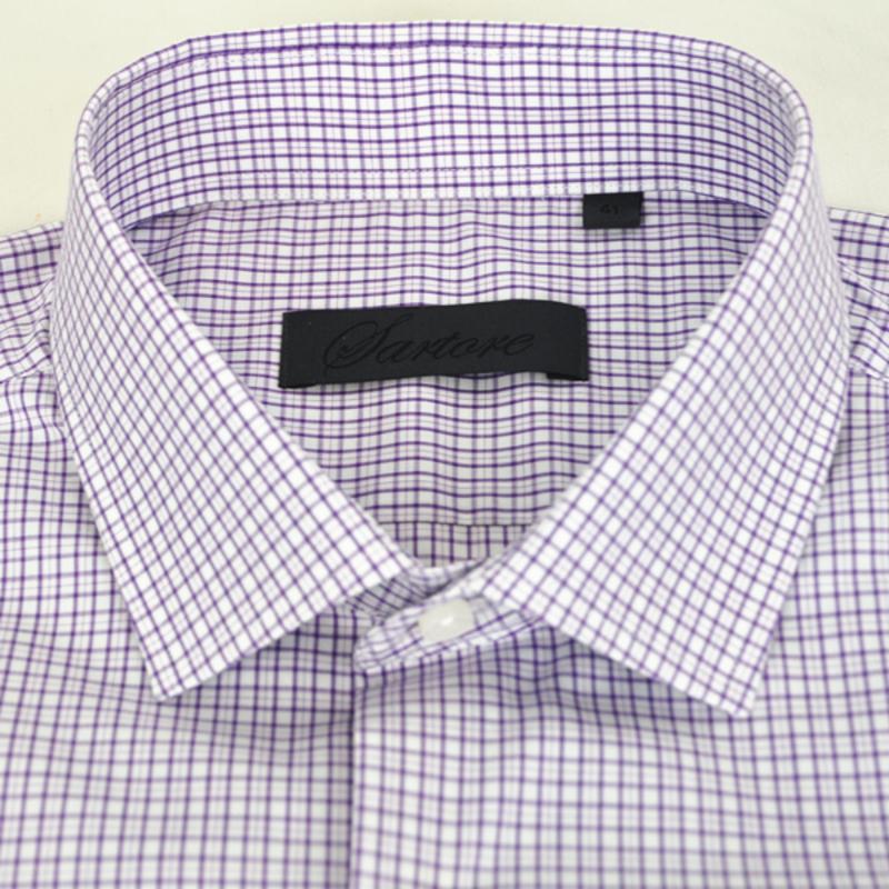 萨托尼正品男士时尚商务休闲夏季粉紫色短袖衬衫11133179