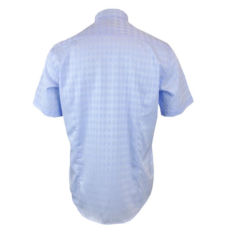 萨托尼正品男士时尚商务休闲夏季天蓝色短袖衬衫11129117