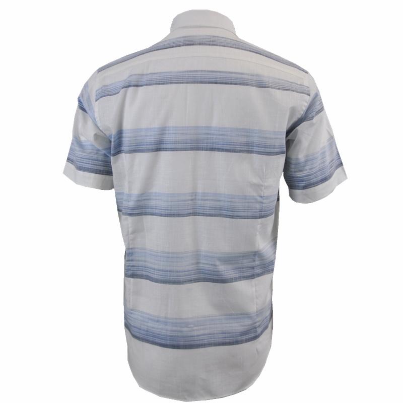 萨托尼 sartore 男士 商务休闲 短袖衬衫 蓝白 11079153