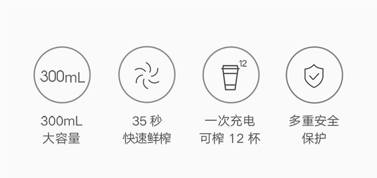 小米/MIUI 便携随行榨汁机 家用迷你果汁机  MJZZB01PL