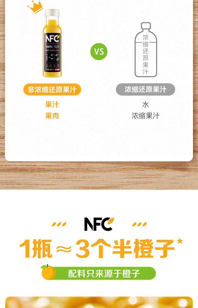  【上海邮政】 农夫山泉 nfc橙汁300ml*10瓶（礼盒）