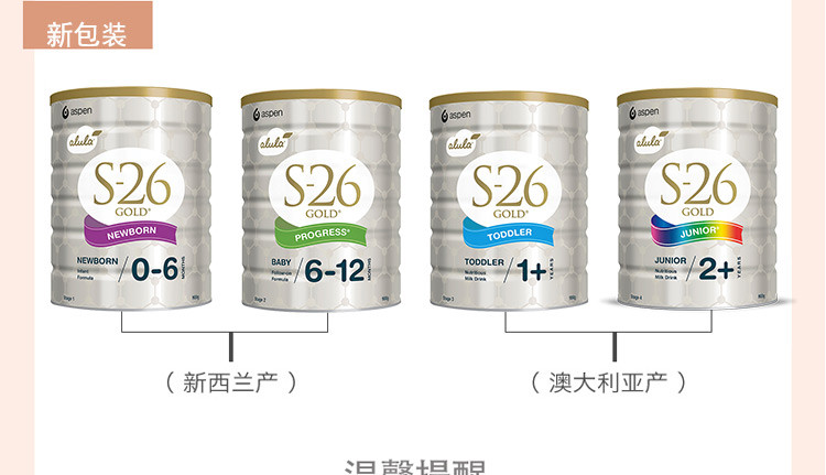 【海外购】【包邮包税】澳洲S-26惠氏Wyeth 金装婴幼儿奶粉3段900g/罐*2罐