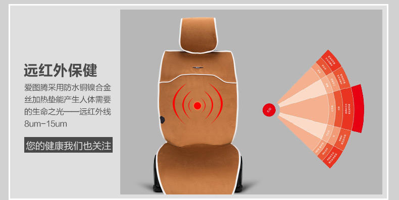 爱图腾 汽车加热坐垫 汽车坐垫冬季新款 座椅加热 免绑汽车加热垫 单片装