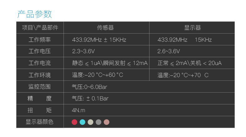 铁将军 无线胎压监测系统 内置TPMS报警器 胎压监测仪气压检测表960N