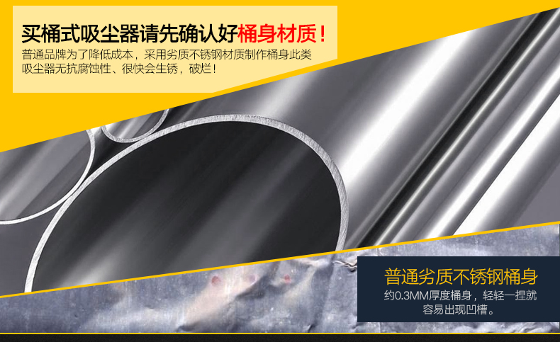 宝家丽 工业吸尘器 GY-309 18升吸尘器商用家用大功率 干湿吹三用桶式 强吸力【高配版】