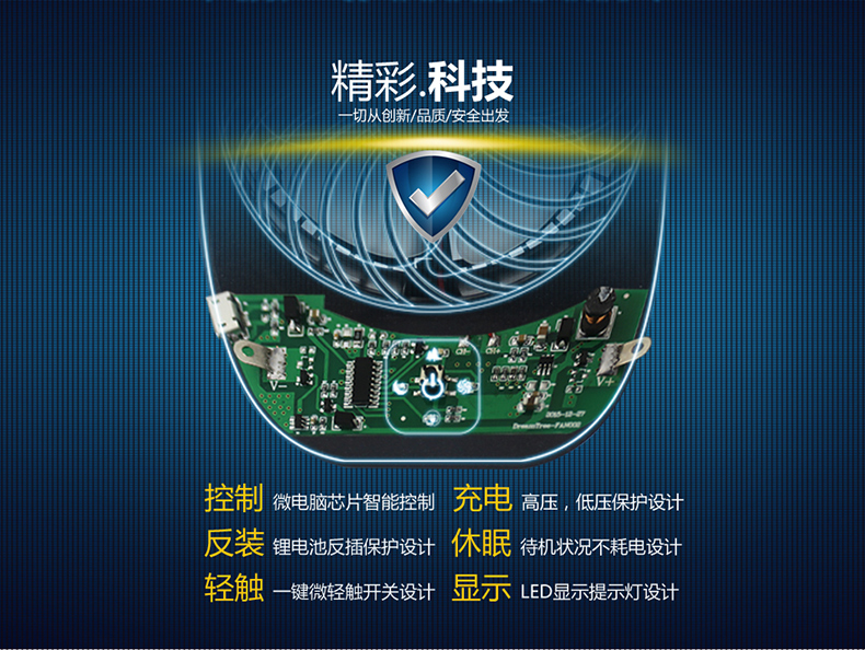 DREAMTREE/欧格登 电风扇 WV-35 迷你掌上款小风扇 USB充电 随身风扇