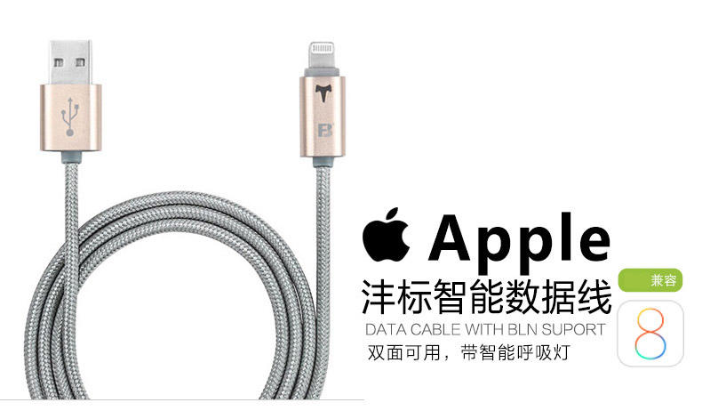 沣标iPhone6数据线5s数据线iphone5s iphone 6 plus 充电器线IOS8