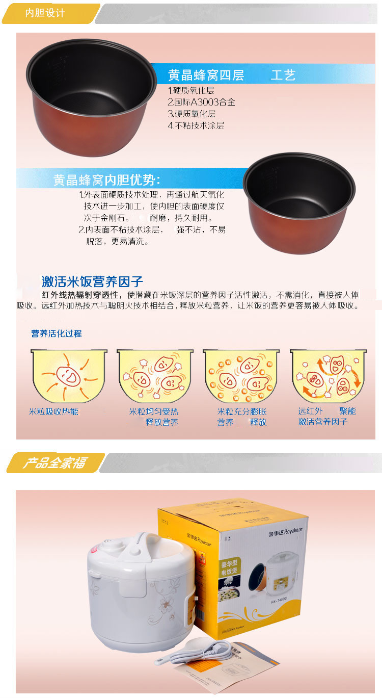 荣事达RX-T30DC电饭锅煲汤煲粥多功能电饭煲