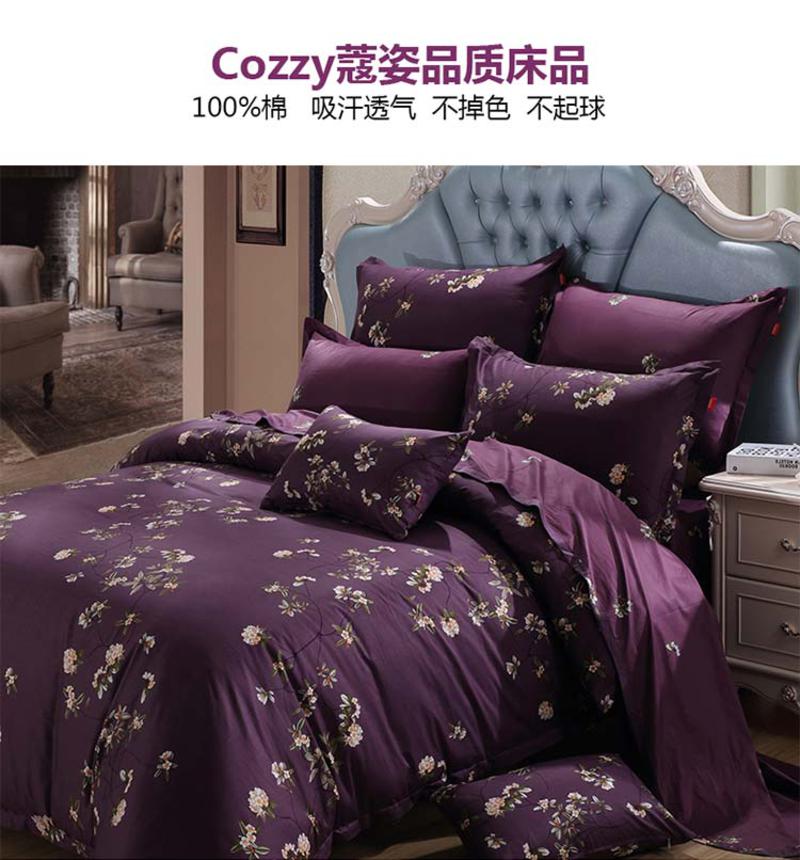 cozzy蔻姿家纺高支高密床品套件 全棉活性四件套200*230cm