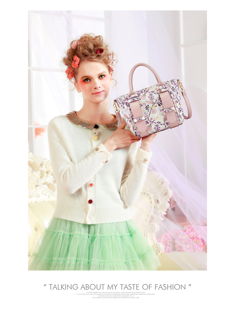 Artmi2014夏季新款 甜美可爱花朵撞色潮流时尚休闲女包手提包APT0202