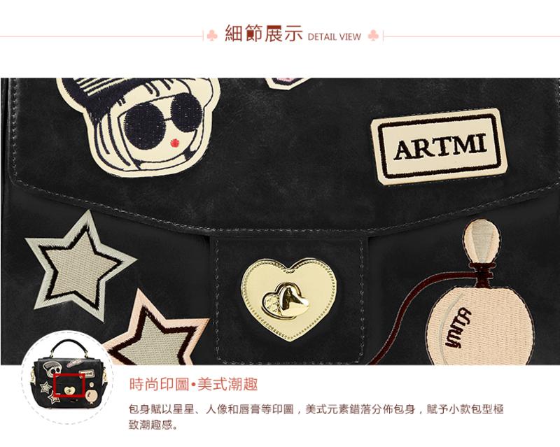 正品Artmi新款 欧美时尚邮差包休闲潮酷单肩手提包包女APE0839