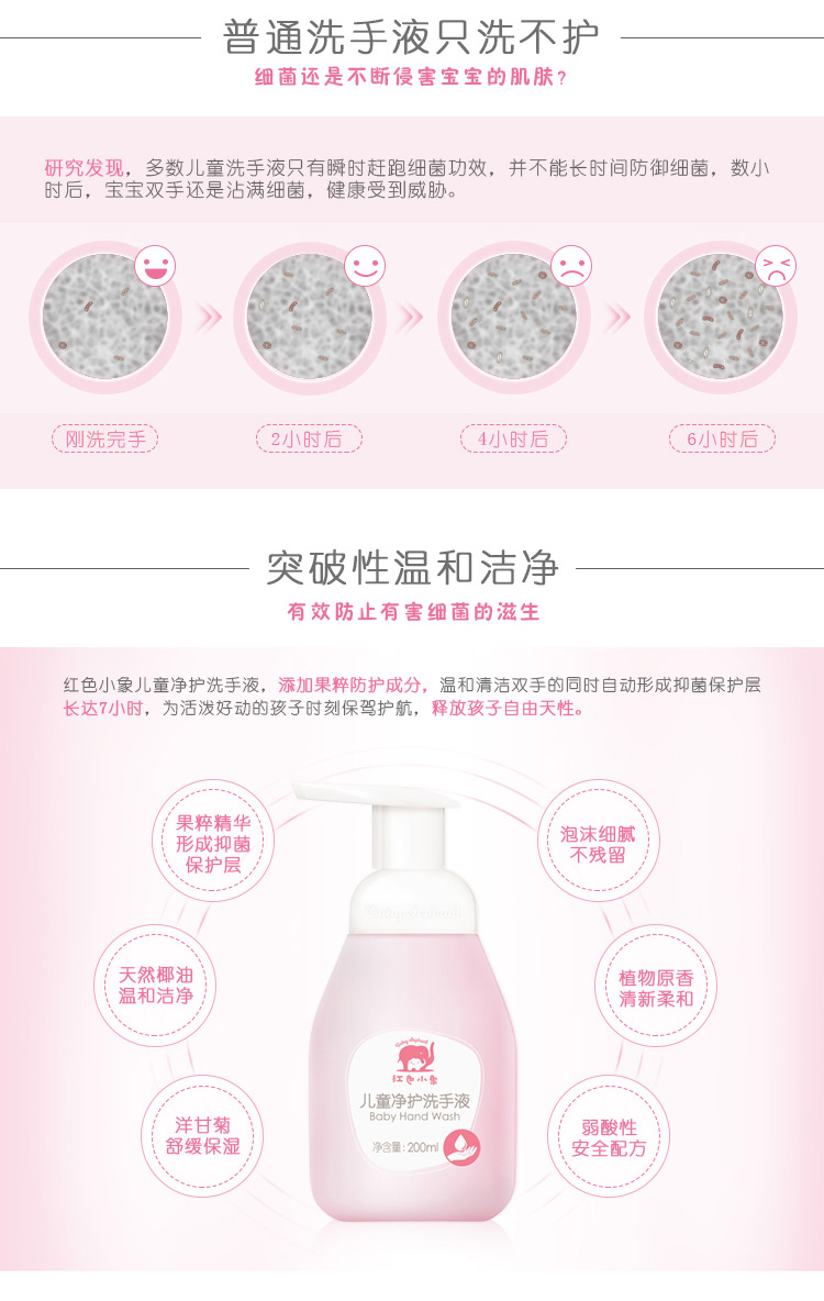 红色小象儿童洗手液200ml