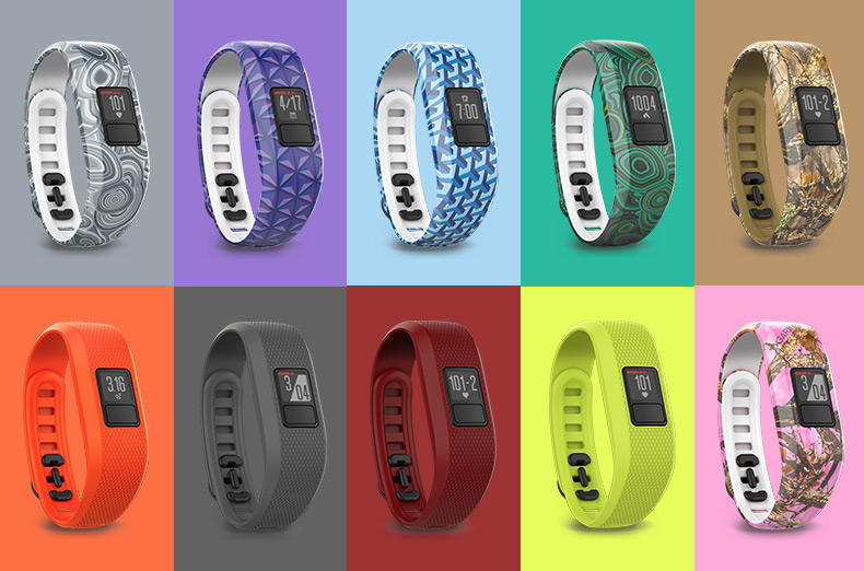 佳明/Garmin vivofit3白色 智能运动手环 50米防水 背光显示一年电力声音提示